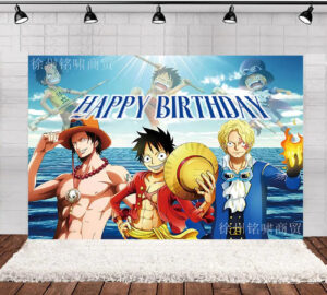 Bannière Happy Birthday One Piece Luffy & Friends