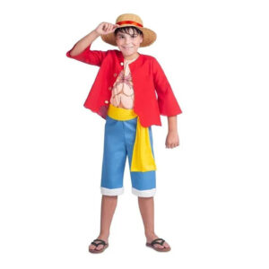 Déguisement Luffy avec chapeau 7-8 Ans à L (Adulte)