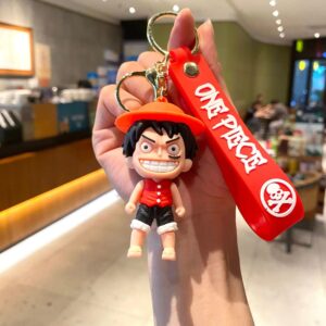Porte-Clés One Piece Luffy Fond Rouge