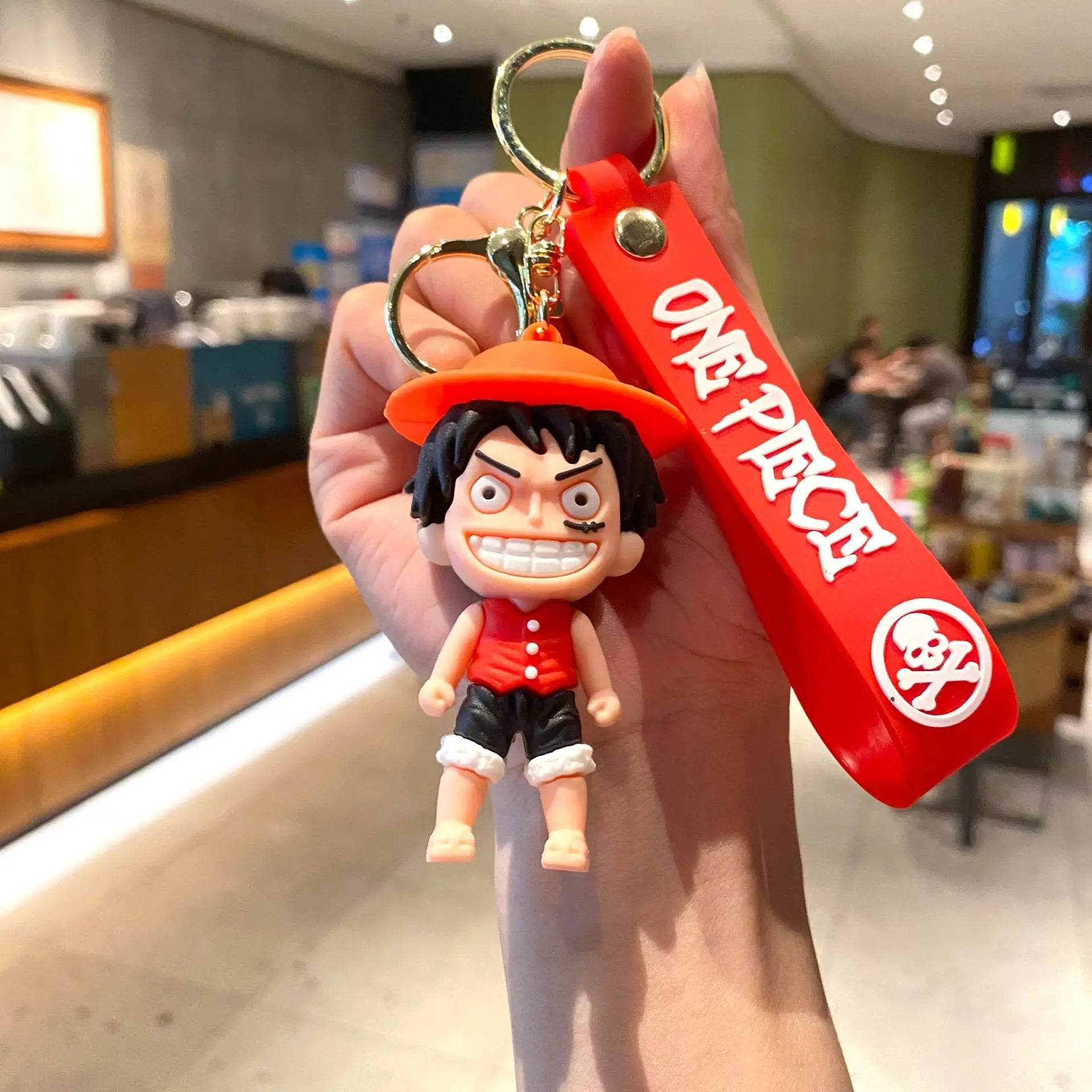 Porte-Clés One Piece Luffy Fond Rouge