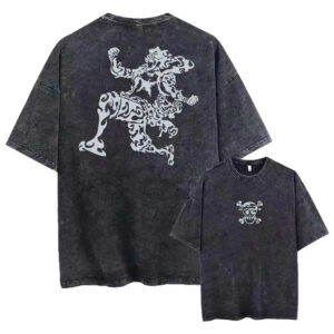 T-shirt Vintage One Piece Gear 5 Nika Gris Délavé