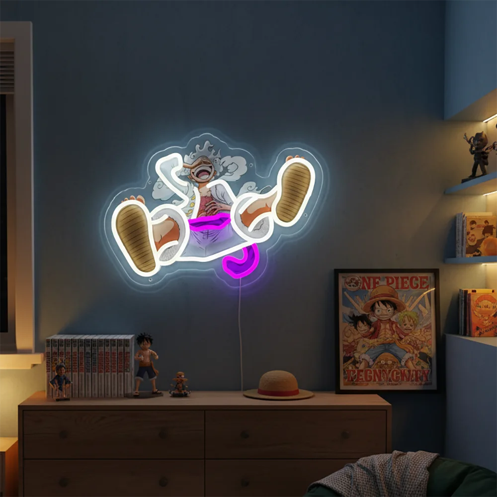 Lampe Néon One Piece Luffy Gear 5 Libération Nika