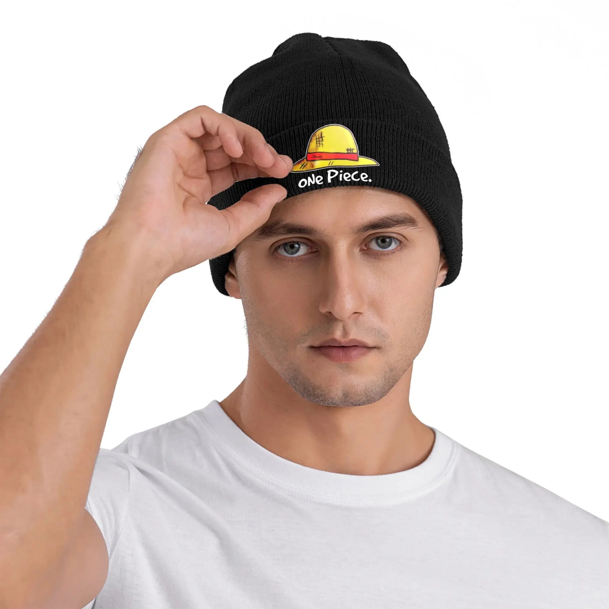 Bonnet One Piece Chapeau Paille Brodé Gris – Image 2