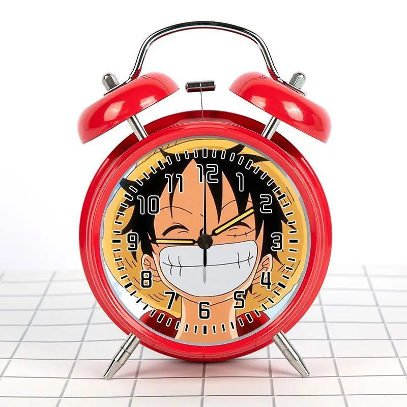 Réveil One Piece rétro Luffy souriant rouge