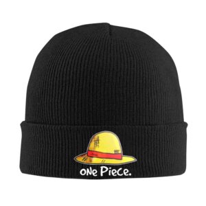 Bonnet One Piece Revers Brodé Noir