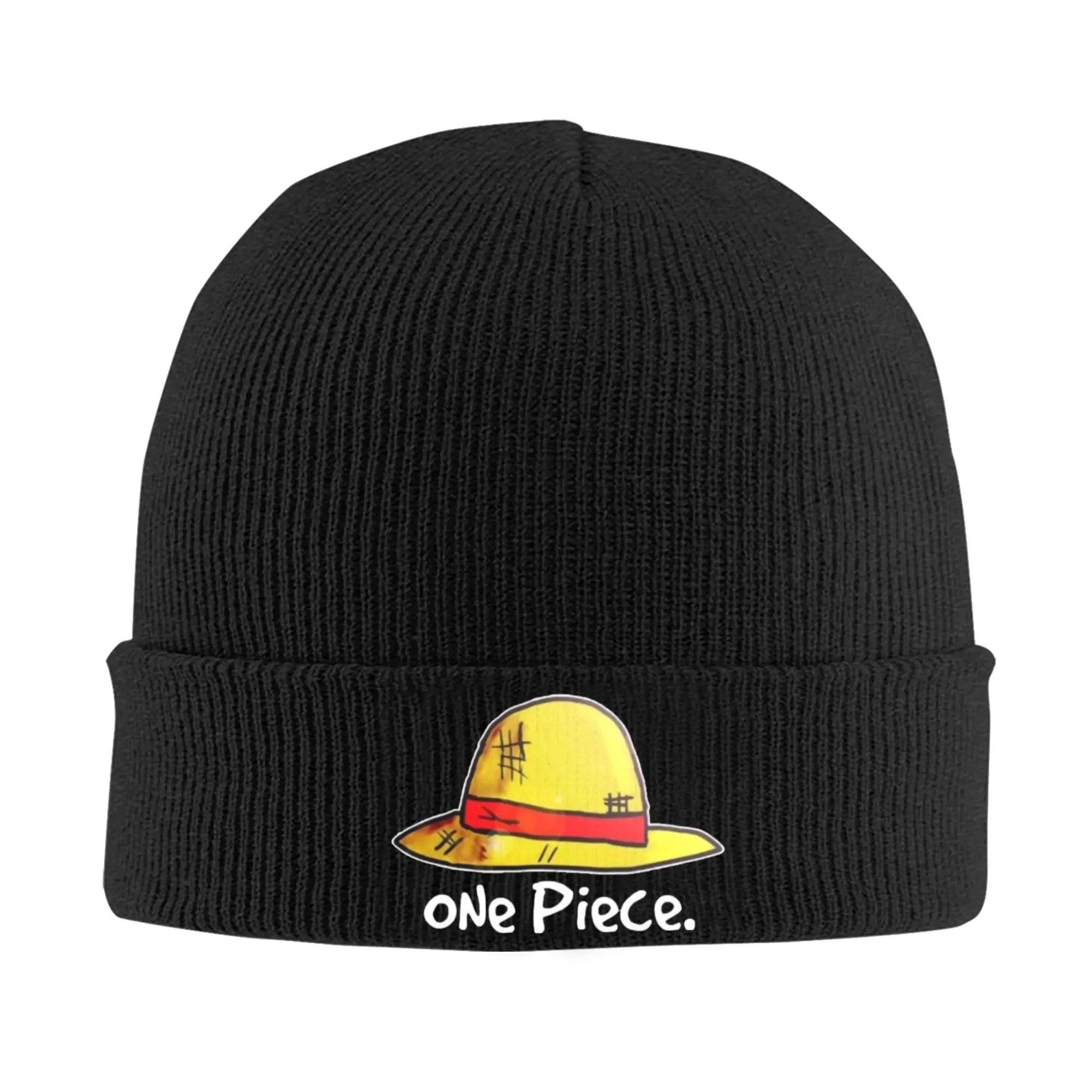 Bonnet One Piece Revers Brodé Noir