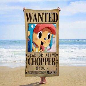Serviette de Plage One Piece Wanted Chopper 100x180cm