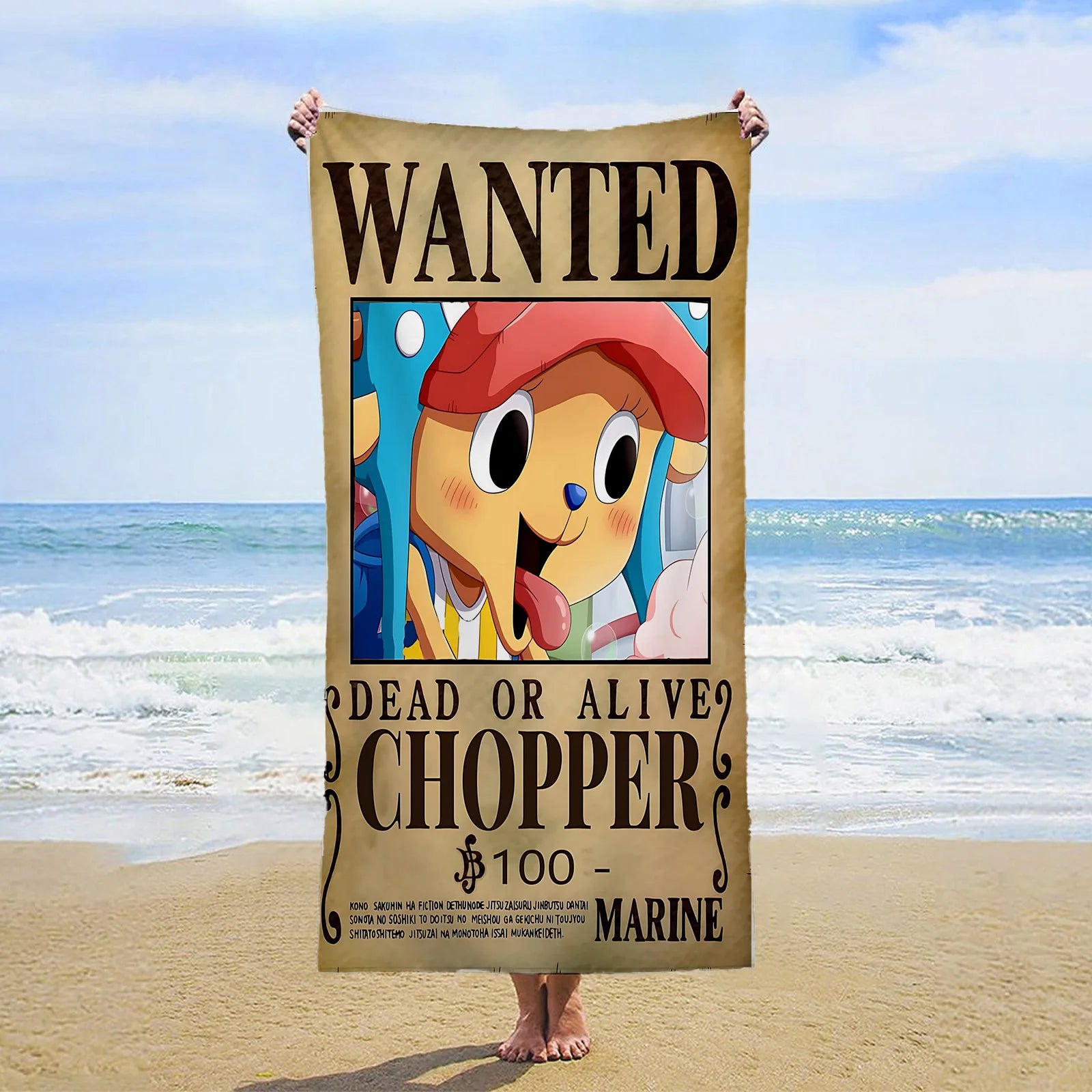 Serviette de Plage One Piece Wanted Chopper 100x180cm