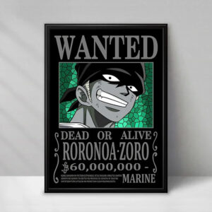 Poster Wanted Zoro One Piece 50X70