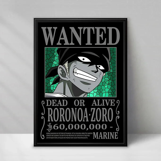 Poster Wanted Zoro One Piece 50X70