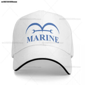 Casquette One Piece Marine Blanc Pur Logo Brodé