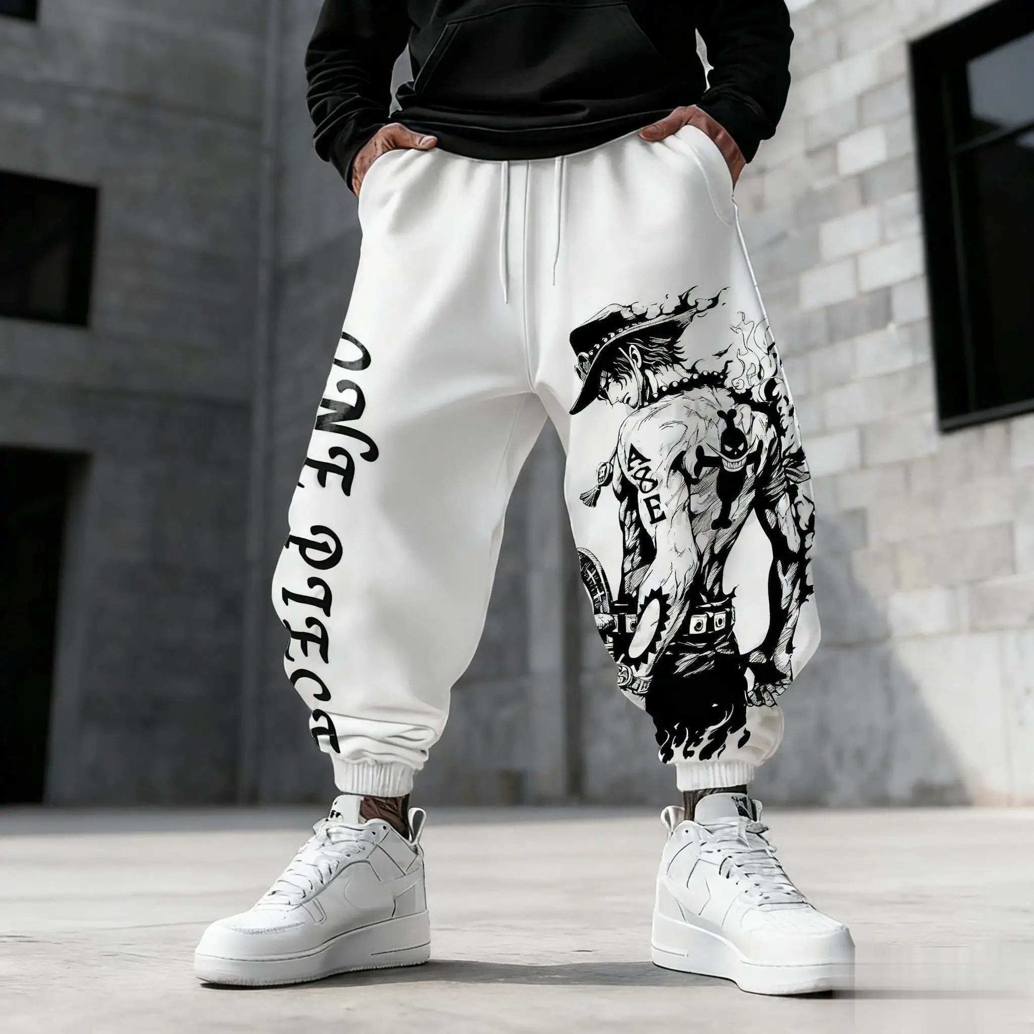 Pantalon de jogging One Piece noir et blanc 3XL
