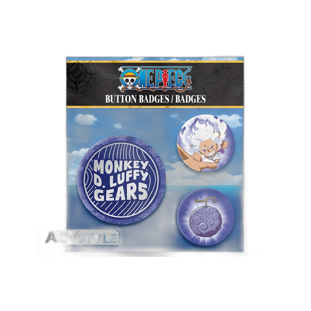 Set de 3 badges Luffy Gear 5