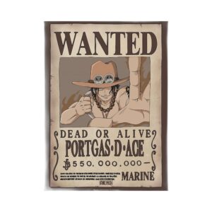 One Piece Poster Wanted Portgas D. Ace 52x38 cm